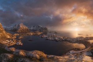 3-piece-acrylic-print-sunrise-over-reine