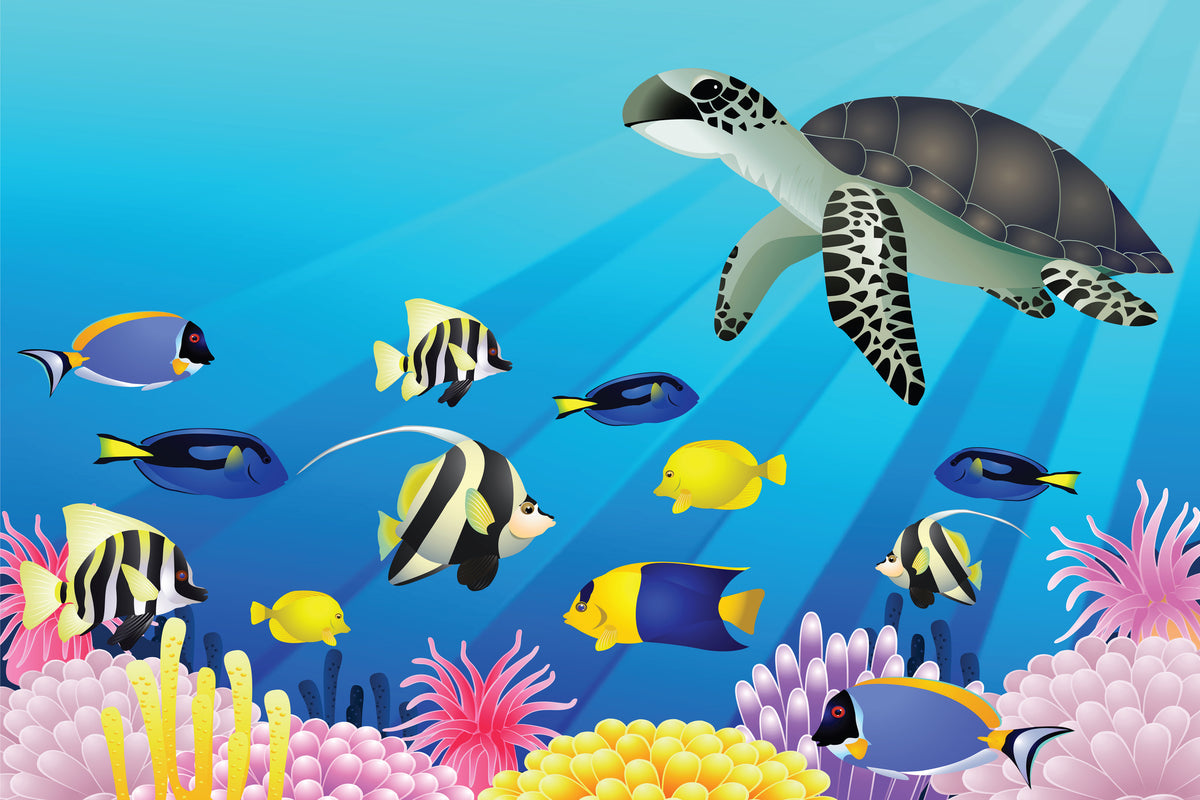modern-3-piece-aluminium-print-childrens-underwater-world