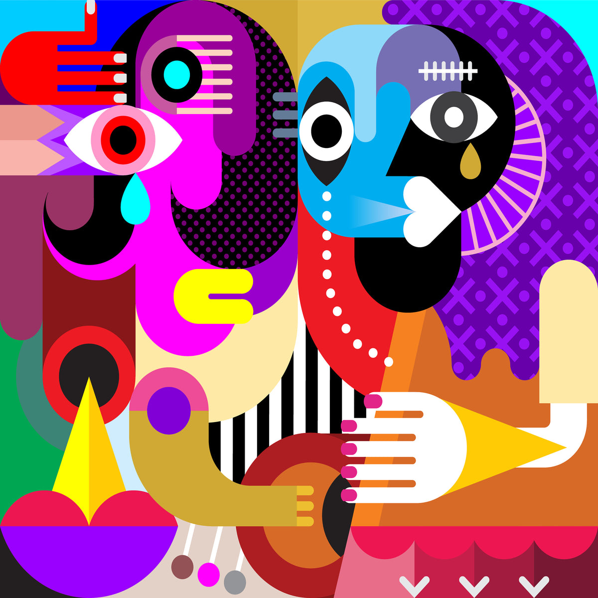 4-piece-canvas-print-modern-art-people