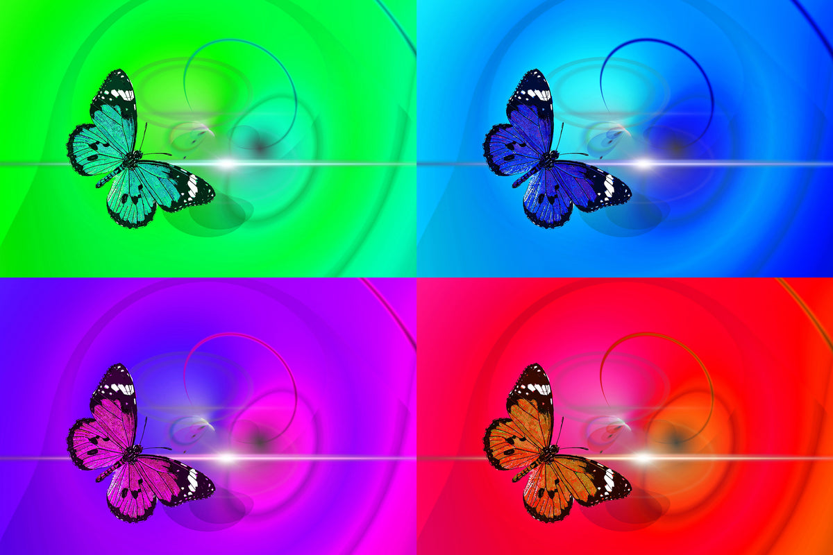 3-piece-aluminium-print-pop-art-colorful-butterfly
