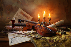 acrylic-print-still-life-with-violin-and-candles