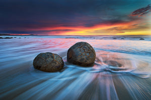 3-piece-aluminium-print-moeraki-boulders-ii