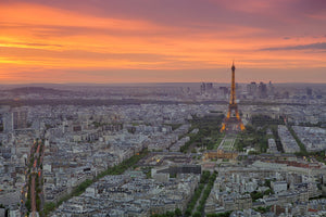 aluminium-print-paris-skyline-at-sunset