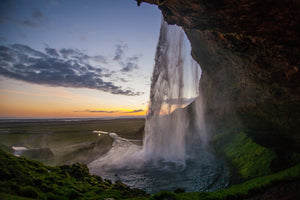 modern-3-piece-aluminium-print-evening-mood-at-the-waterfall