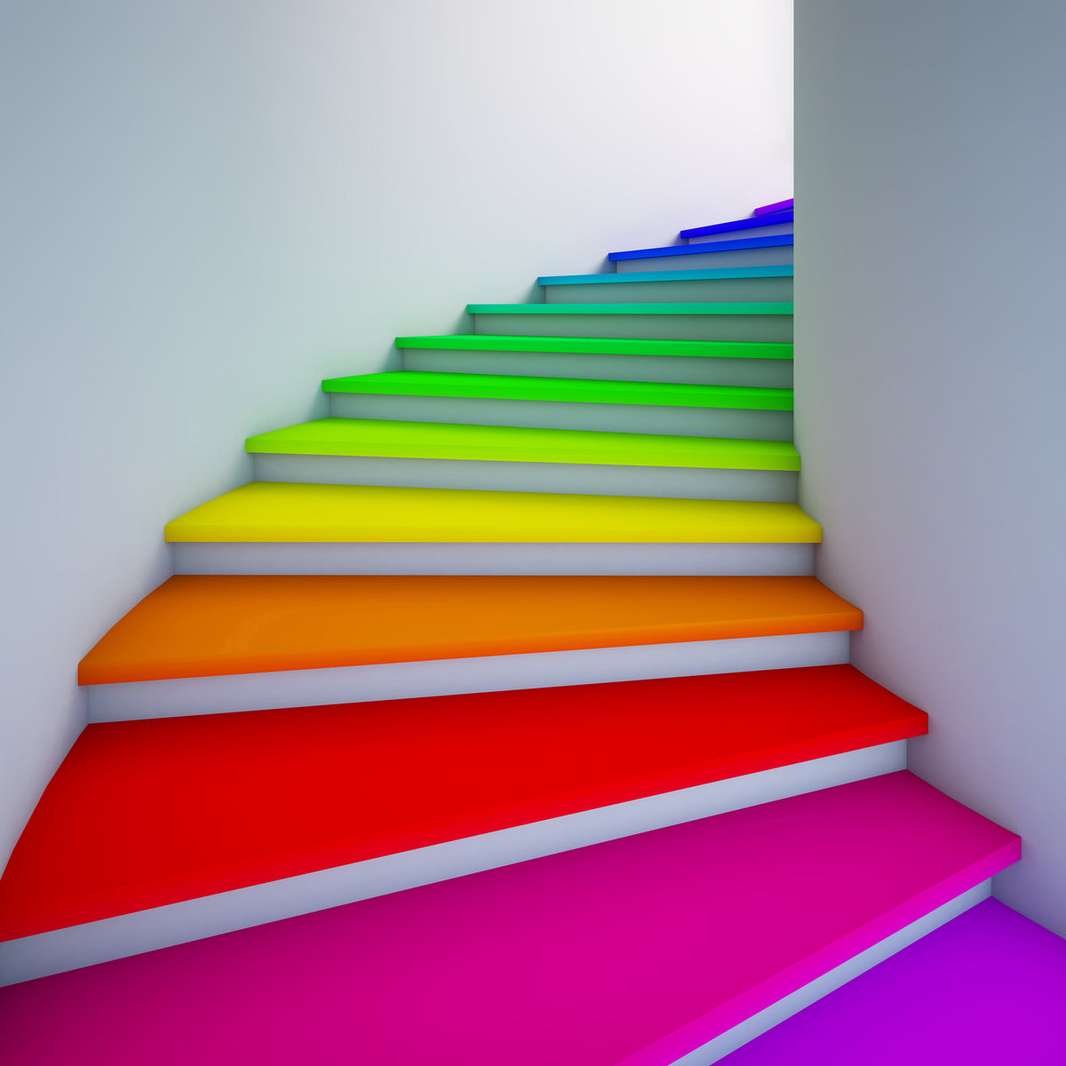 4-piece-aluminium-print-colorful-stairs