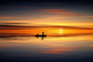 3-piece-aluminium-print-boat-in-the-golden-light